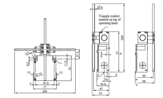 Easy-Installation SNB-27-SL2-N-180 Limited διακόπτης για τον υπερυψωμένο γερανό